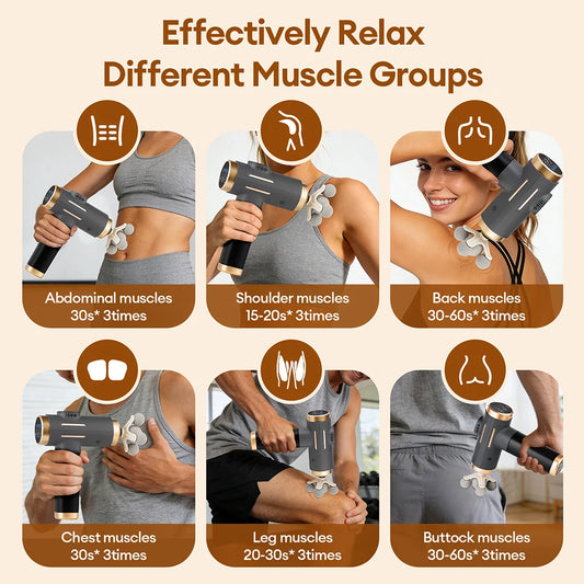 11-IN-1 Electric Massage Gun 99 Level Powerful Fascia Gun High-Frequency Vibration Body Massage Gun Arms Leg Muscle