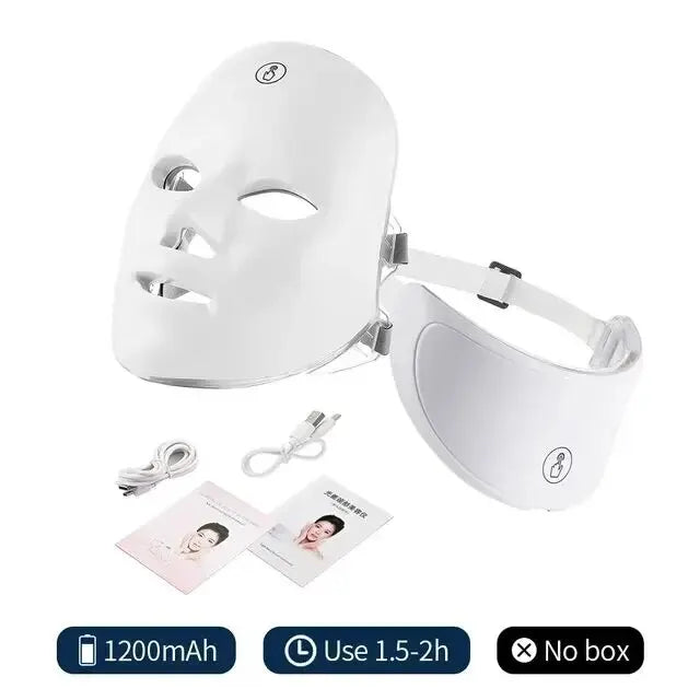 7 Colors Led Facial Mask With Neck Red Light