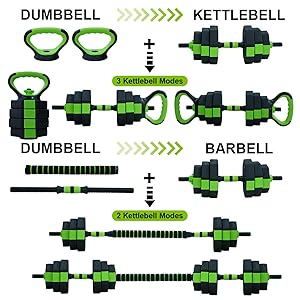 66lbs/88lbs Weight 4 in 1 Adjustable Kettlebell Set  Dumbbell Set Used as Kettlebells Barbell Push up Stand for GYM Home