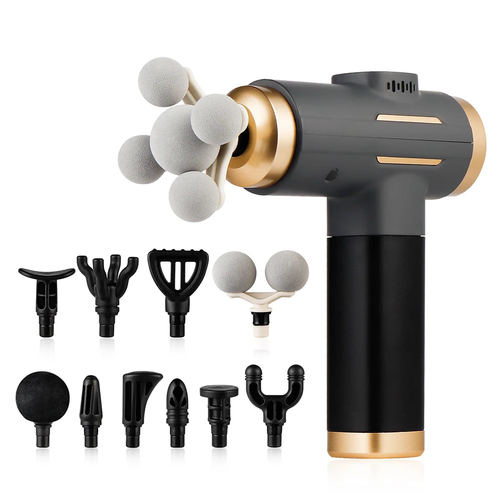 11-IN-1 Electric Massage Gun 99 Level Powerful Fascia Gun High-Frequency Vibration Body Massage Gun Arms Leg Muscle