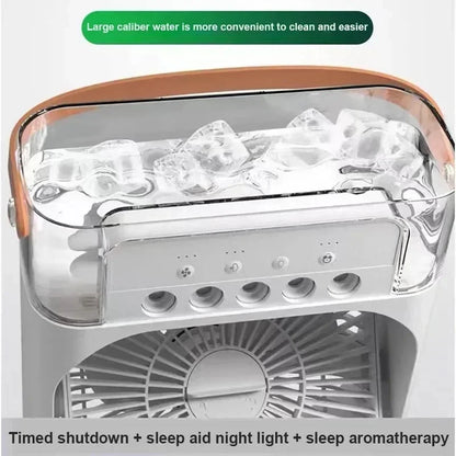 Night Light Portable Humidifier Air Adjustment Fan Office Home Fan