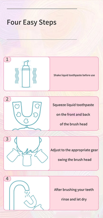 360 Degreed U Type Automatic Electric Toothbrush Rechargeable forAdults Ultrasonic Sonic Tooth Brushes Blue Light IPX7Waterproof