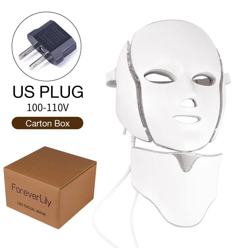 7 Colors Light LED Face Neck Beauty Mask Photon Red Light