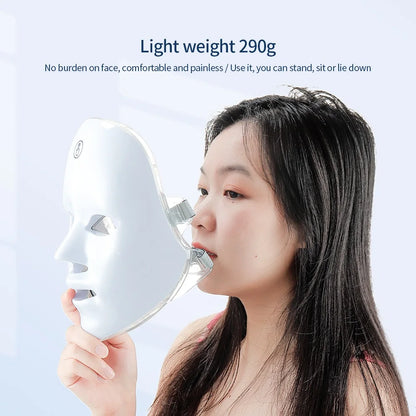 7 Colors Led Facial Mask With Neck Red Light