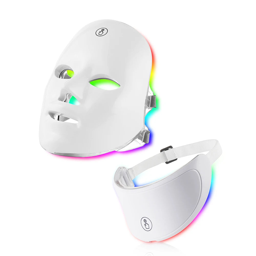 7 Colors Led Facial Mask With Neck Red Light