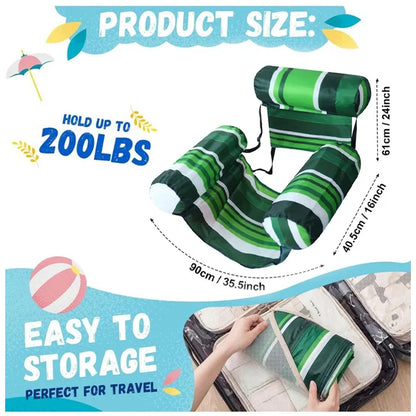 New Three Pipe Network Cloth Striped Inflatable Hammock For Summer Water Play And Entertainment, Thickened Mesh Water Float