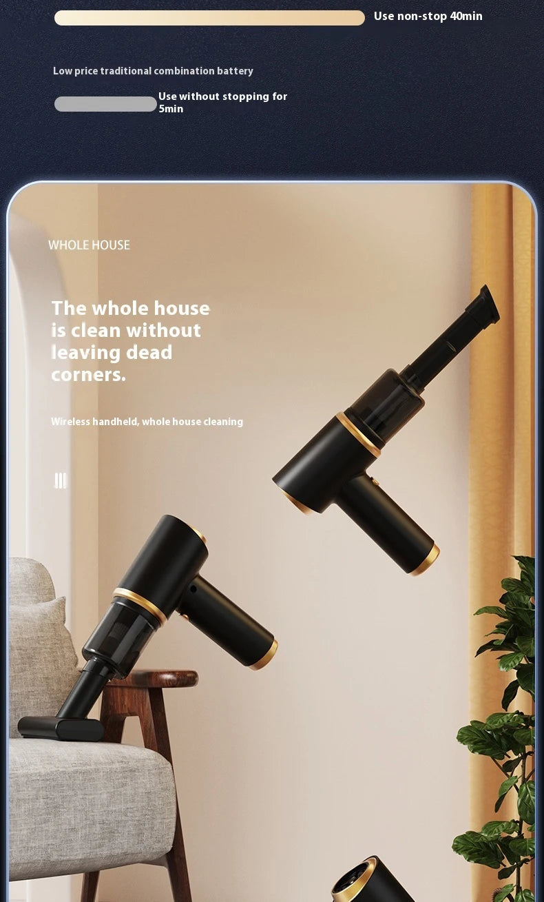 High power portable wireless vacuum cleaner