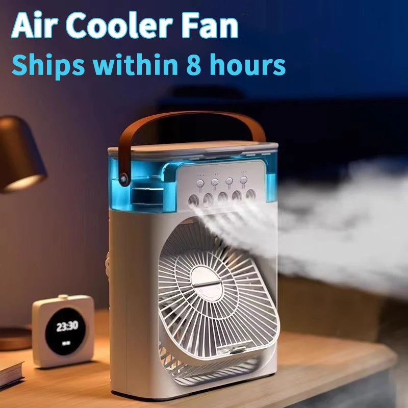 Night Light Portable Humidifier Air Adjustment Fan Office Home Fan