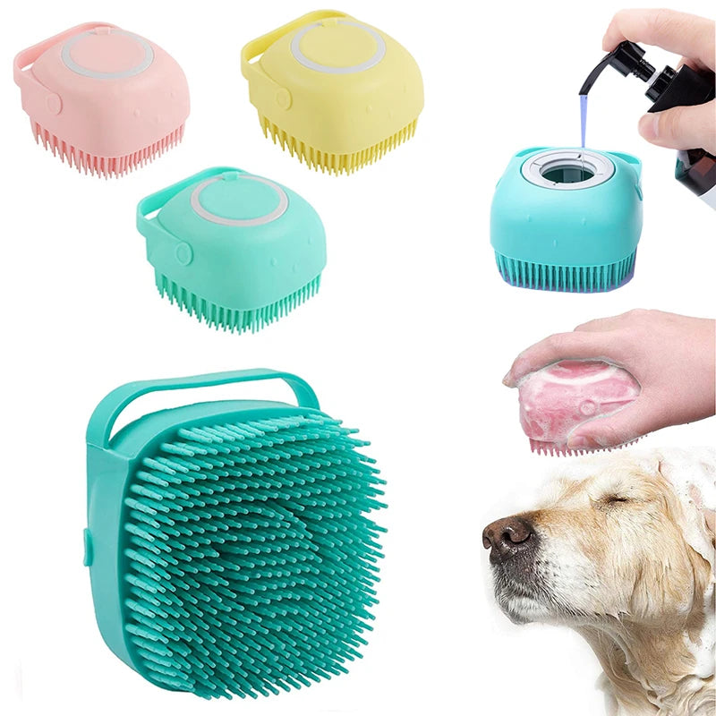 Cleaning Tool Comb Brush for Dog Can Pour Shampoo Dog Grooming Supplies