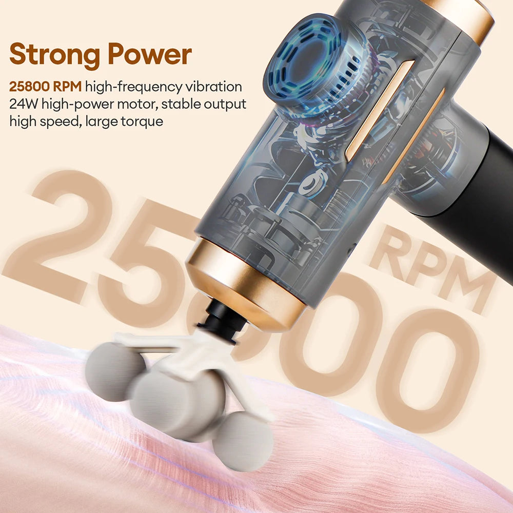 11-IN-1 Electric Massage Gun 99 Level Powerful Fascia Gun High-Frequency Vibration Body Massage Gun Arms Leg Muscle