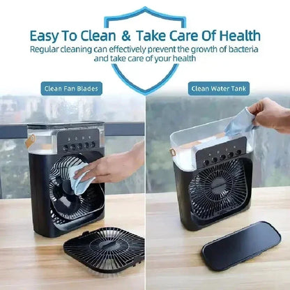 Night Light Portable Humidifier Air Adjustment Fan Office Home Fan
