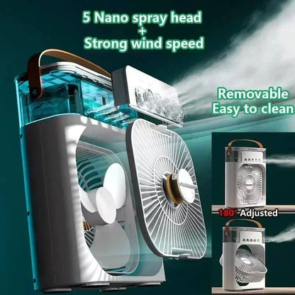 Night Light Portable Humidifier Air Adjustment Fan Office Home Fan