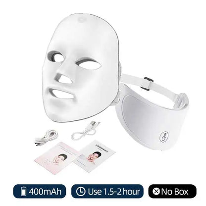 7 Colors Led Facial Mask With Neck Red Light