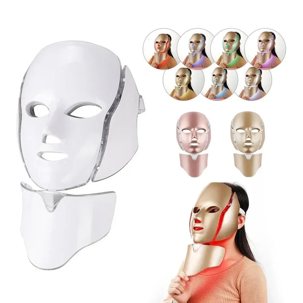 7 Colors Light LED Face Neck Beauty Mask Photon Red Light
