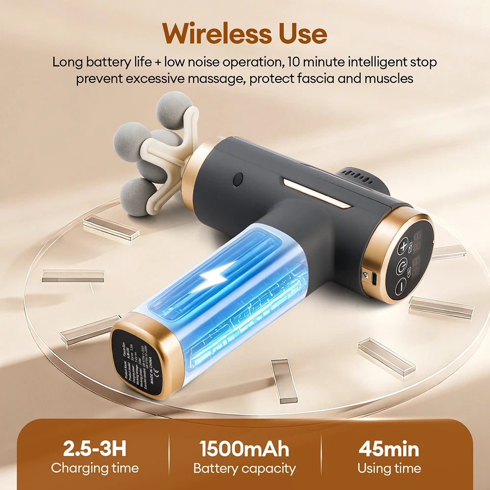 11-IN-1 Electric Massage Gun 99 Level Powerful Fascia Gun High-Frequency Vibration Body Massage Gun Arms Leg Muscle