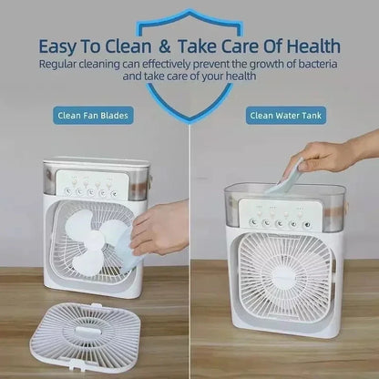 Night Light Portable Humidifier Air Adjustment Fan Office Home Fan