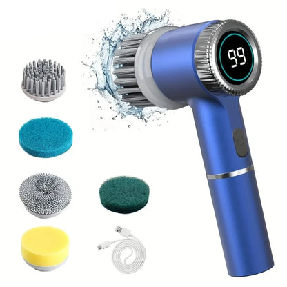 Electric Spin Scrubber With 5 Replaceable Brush Head