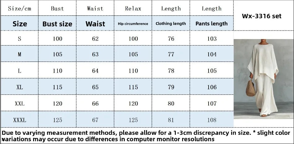 Women's Summer 2-Piece Set Elegant Long Sleeve Top with Casual Wide Leg Pants Fashionable Beach Vacation Outfit