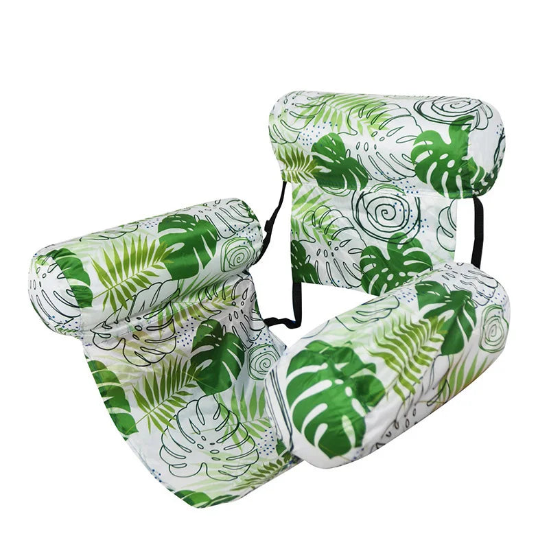 New Three Pipe Network Cloth Striped Inflatable Hammock For Summer Water Play And Entertainment, Thickened Mesh Water Float