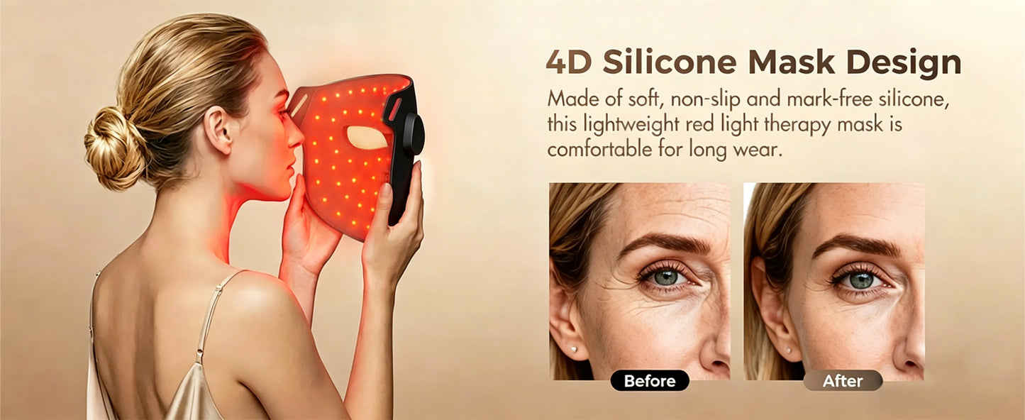 Red Light Therapy 8 Colors LED Face Mask with Neck Silicone Photon Infrared Therapy Mask for Reduce Wrinkle Acne Facial Care