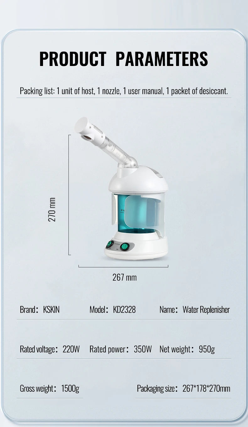 SKIN Custom Hot Sale Face Mist Spray Portable Facial Steamer For Face Professional Ionic Facial Steamer