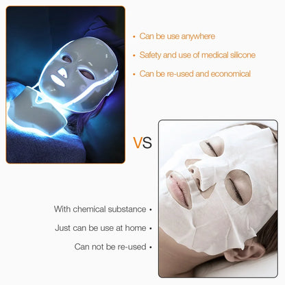 7 Colors Light LED Face Neck Beauty Mask Photon Red Light
