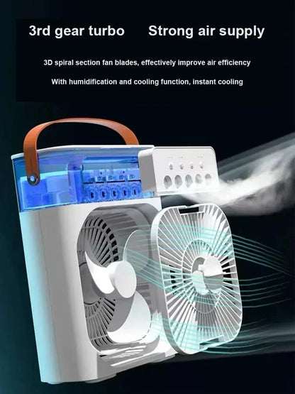 Night Light Portable Humidifier Air Adjustment Fan Office Home Fan