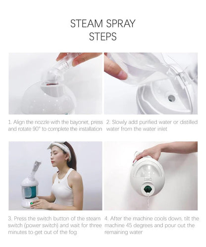 SKIN Custom Hot Sale Face Mist Spray Portable Facial Steamer For Face Professional Ionic Facial Steamer
