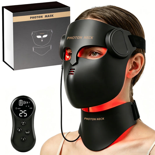 Red Light Therapy 8 Colors LED Face Mask with Neck Silicone Photon Infrared Therapy Mask for Reduce Wrinkle Acne Facial Care