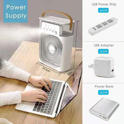 Night Light Portable Humidifier Air Adjustment Fan Office Home Fan