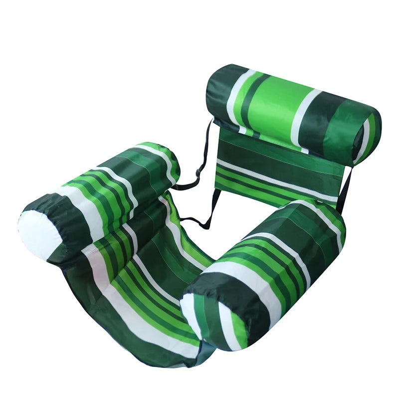 New Three Pipe Network Cloth Striped Inflatable Hammock For Summer Water Play And Entertainment, Thickened Mesh Water Float