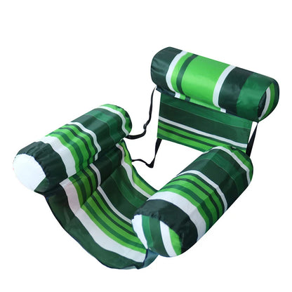 New Three Pipe Network Cloth Striped Inflatable Hammock For Summer Water Play And Entertainment, Thickened Mesh Water Float