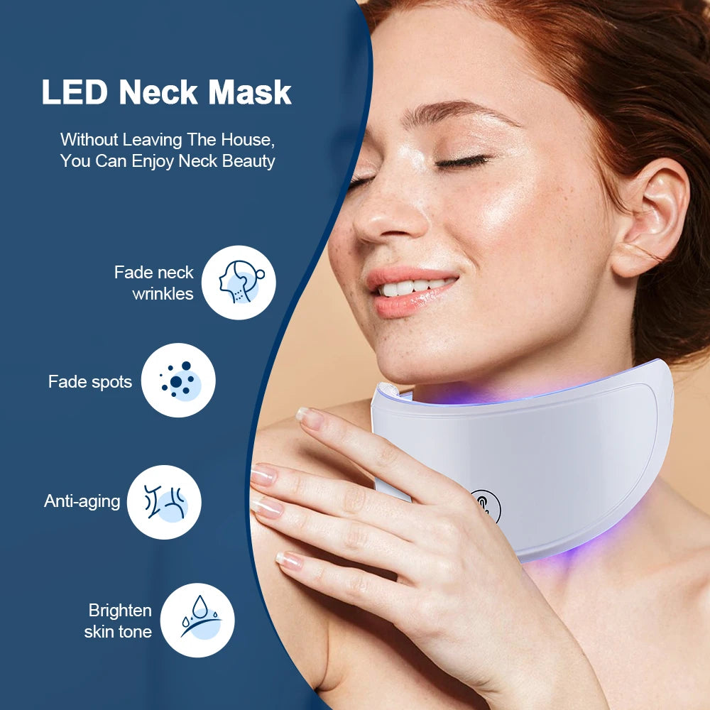 7 Colors Led Facial Mask With Neck Red Light