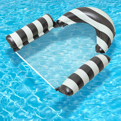 New Three Pipe Network Cloth Striped Inflatable Hammock For Summer Water Play And Entertainment, Thickened Mesh Water Float