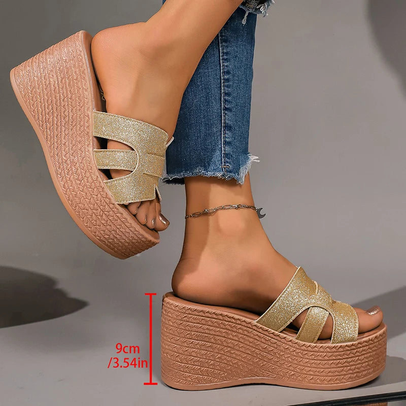 Luxury Gold Sandals Women 2026 Summer Brand Designer