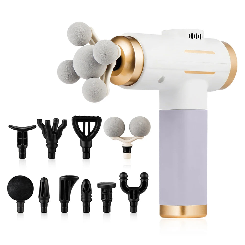 11-IN-1 Electric Massage Gun 99 Level Powerful Fascia Gun High-Frequency Vibration Body Massage Gun Arms Leg Muscle