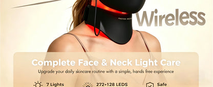 Red Light Therapy 8 Colors LED Face Mask with Neck Silicone Photon Infrared Therapy Mask for Reduce Wrinkle Acne Facial Care
