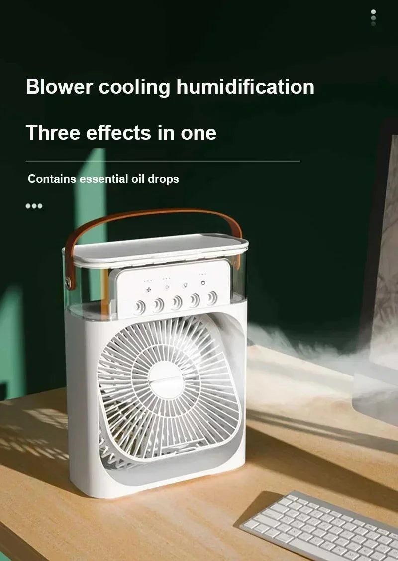 Night Light Portable Humidifier Air Adjustment Fan Office Home Fan