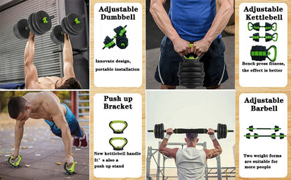 66lbs/88lbs Weight 4 in 1 Adjustable Kettlebell Set  Dumbbell Set Used as Kettlebells Barbell Push up Stand for GYM Home