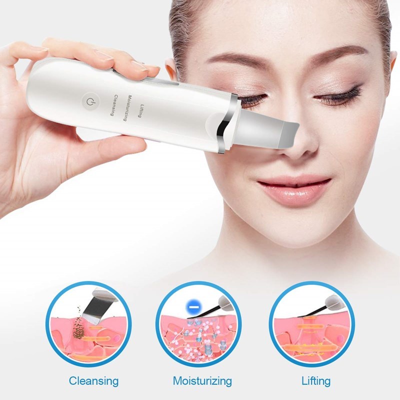 3-in-1 Ultrasonic Facial Skin Scrubber