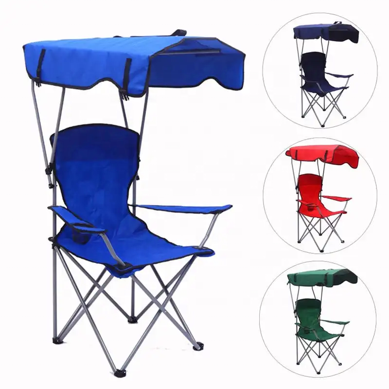 Foldable Outdoor Chair with Sun Canopy